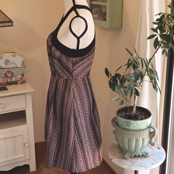 BCBGeneration Woven Fit and Flare Dress. Halter, Boho. - Picture 8 of 16